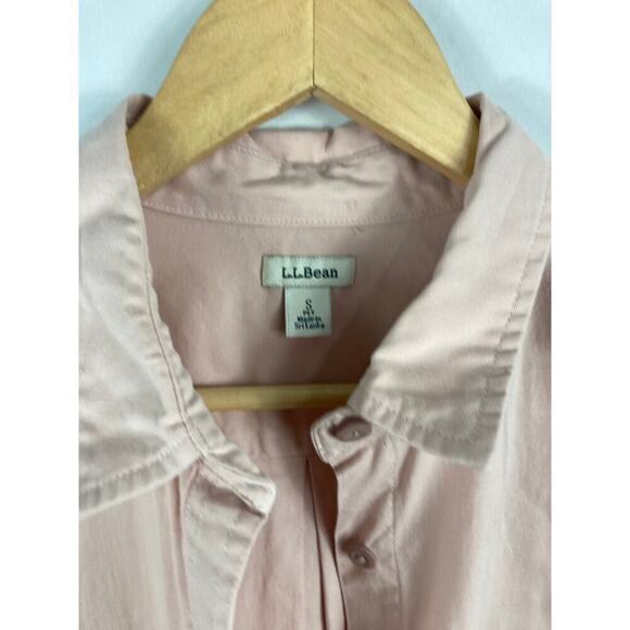 LL Bean Pink Button Up Long Sleeve Shirt Size Small - Picture 3 of 6